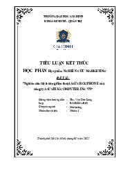 Nghiên cứu thị trường điện thoại ASUS ROGPHONE của công ty ASUSTEK COMPUTER INC VN - Tiểu luận môn Nghiên cứu Marketing | Đại học Gia Định