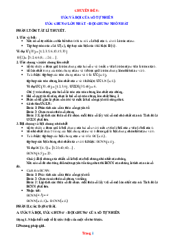 Toán 6 Chuyên đề: Ước và bội của số tự nhiên