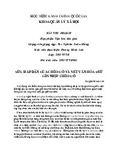 Bài thu hoạch : Sức hấp dẫn của chèo cổ và nét văn hóa giữ gìn nhịp chèo cổ. Xây dựng sân khấu dân gian ở môi trường học đường được kì vọng sẽ mang đến một lối tiếp cận tự nhiên | Bài Thu hoạch học phần văn hóa dân gian | Học viện Hành Chính Quốc Gia