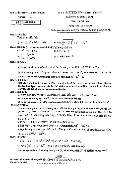 Đề tuyển sinh lớp 10 THPT môn Toán năm 2020 – 2021 sở GD&ĐT Vĩnh Long