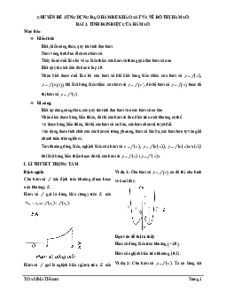 Bài giảng tính đơn điệu của hàm số Toán 12