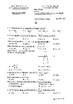 Đề kiểm tra học kỳ 1 Toán 12 năm học 2018 – 2019 sở GD và ĐT Kon Tum