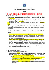 13 vấn đề ôn tập Triết học Mác Lênin | Trường Đại học Luật Thành phố Hồ Chí Minh