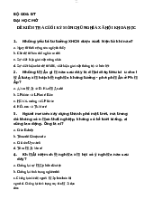 Đề trắc nghiệm môn Chủ nghĩa xã hội khoa học - Chủ nghĩa xã hội khoa học | Đại học Mở Thành phố Hồ Chí Minh