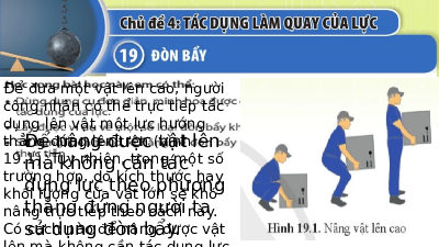 Giáo án điện tử Khoa học tự nhiên 8 Bài 19 Cánh diều: Đòn bẩy