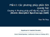Chương 4. Phương pháp phổ hấp thụ nguyên tử | Bài giảng môn Phân tích bằng công cụ | Đại học Bách khoa hà nội