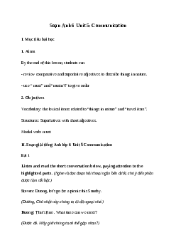 Giải Tiếng Anh 6 Unit 5: Communication | Global Success