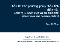Chương 5. Điện cực và đo điện thế | Bài giảng môn Phân tích bằng công cụ | Đại học Bách khoa hà nội