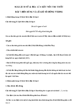 Lịch Sử và Địa Lí lớp 4 Bài 7: Đền Hùng và lễ giỗ Tổ Hùng Vương | Kết nối tri thức