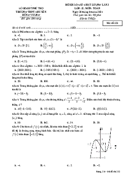 Đề khảo sát lần 3 Toán 12 năm 2023 – 2024 trường THPT chuyên Hùng Vương – Phú Thọ