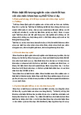 Phân biệt đối tượng nghiên cứu của triết học với các môn khoa học cụ thể? Cho ví dụ