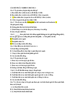 Câu hỏi trắc nghiệm chương 1 học phần Nguyên lý kế toán