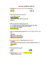 Trắc nghiệm ôn tập cuối kỳ - Lý Sinh(có đáp án)| Trường đại học Hồng Bàng