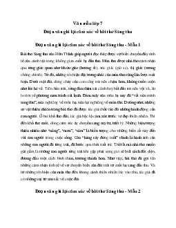 Đoạn văn ghi lại cảm xúc về bài thơ Sang thu của Hữu Thỉnh (8 mẫu) | Văn mẫu lớp 7 Chân trời sáng tạo