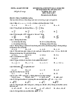 Đề giữa kỳ 1 Toán 9 năm 2022 – 2023 phòng GD&ĐT Yên Thế – Bắc Giang