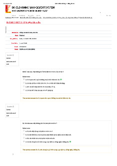 Quiz Kết thúc chương 4 môn Kỹ thuật phần mềm | Trường Đại học Bách Khoa Hà Nội