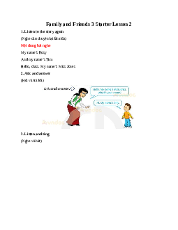 Family and Friends 3 Starter Lesson 2