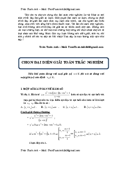 Phương pháp chọn đại diện giải toán trắc nghiệm – Trần Tuấn Anh