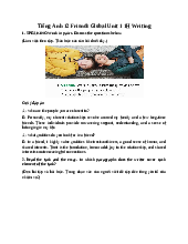 Giải SGK Tiếng Anh 12 Friends Global Unit 1 1H Writing