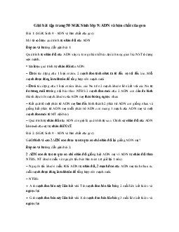 Giải bài tập trang 50 SGK Sinh lớp 9: ADN và bản chất của gen