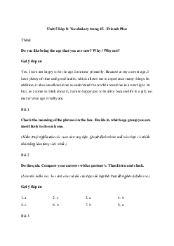 Giải Tiếng Anh 8 Unit 5: Vocabulary | Friends Plus