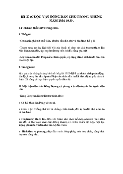 Cuộc vận động dân chủ trong những năm 1936 - 1939