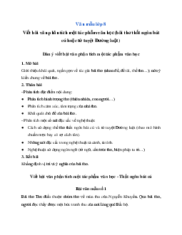 Văn mẫu lớp 8: Viết bài văn phân tích một tác phẩm văn học (bài thơ thất ngôn bát cú hoặc tứ tuyệt Đường luật) Ngữ Văn 8 | Kết nối tri thức