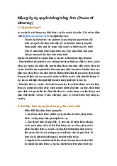 Mẫu giấy ủy quyền bằng tiếng Anh (Power of attorney)