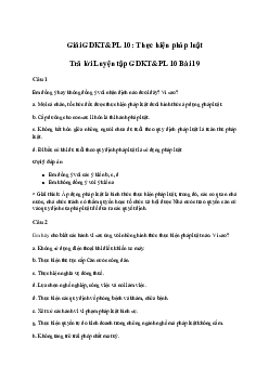 Giải Giáo dục Kinh tế và Pháp luật 10 Bài 19: Thực hiện pháp luật | Chân trời sáng tạo