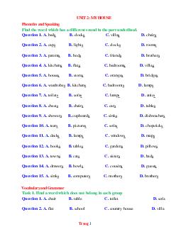 Trắc nghiệm Tiếng Anh 6 Global Success Bài 2 My House (có lời giải chi tiết)