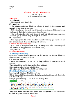 Giáo Án bài 14 Cấu Trúc Và Điều Khiển môn Tin Học 8 -KNTT năm 2023-2024