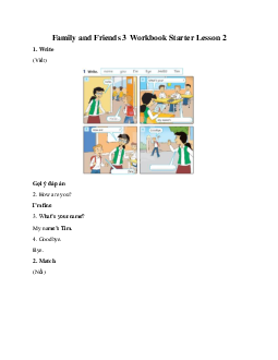 Family and Friends 3 Workbook Starter Lesson 2