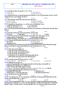 TOP 4 đề kiểm tra giữa học kỳ 2 năm 2021-2022 môn hóa 12 (có đáp án)