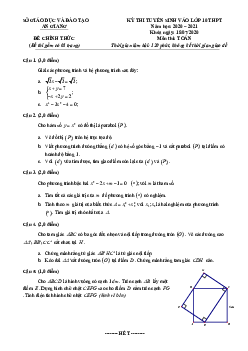 Đề tuyển sinh lớp 10 THPT môn Toán năm 2020 – 2021 sở GD&ĐT An Giang