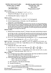Đề kiểm tra đội tuyển lần 1 Toán 9 năm 2024 – 2025 trường THCS Nam Từ Liêm – Hà Nội