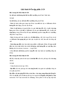 Giải Sinh 10 Ôn tập phần 2 | Cánh diều