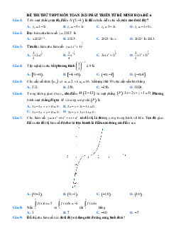 Đề thi thử THPT Quốc gia 2023 môn Toán bám sát đề minh họa - Đề 6 (có lời giải)