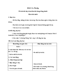 Giáo án môn Tiếng Việt 1 - Tuần 17 | sách Cùng học để phát triển năng lực