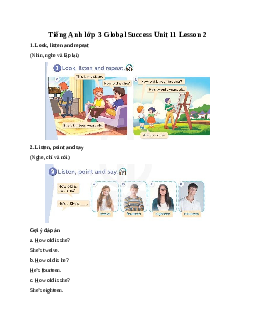 Tiếng Anh lớp 3 Global Success Unit 11 Lesson 2