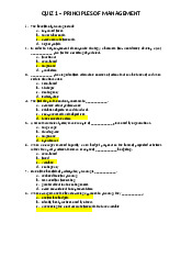 Câu hỏi trắc nghiệm môn Principle of Management | Trường Đại học Quốc tế, Đại học Quốc gia Thành phố Hồ Chí Minh