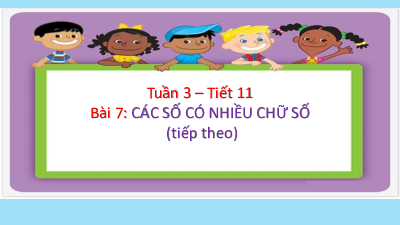 Bài giảng điện tử môn Toán 4 | Tuần 3 bài 7- Các số có nhiều chữ số (tt) | Cánh diều
