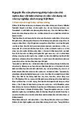 Nguyên tắc của phương pháp luận của chủ nghĩa duy vật biện chứng và việc vận dụng nó vào sự nghiệp cách mạng Việt Nam