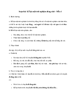 Soạn bài Kể lại một trải nghiệm đáng nhớ - Cánh Diều 6