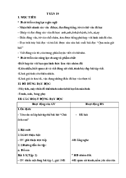 Tuần 19 | Giáo án buổi 2 Tiếng Việt học kì 1 | Cánh diều