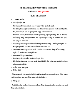 Chủ đề 23: Tết quê em | Bài 1 | Giáo án Tiếng Việt 1 bộ sách Chân trời sáng tạo
