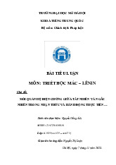 Chủ đề: Mối quan hệ biện chứng giữa tất nhiên và ngẫu Nhiên trong nhận thức và hành động thực tiễn môn Triết học Mác - Lênin | Trường đại học Mở Hà Nội