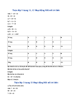 Giải SGK môn Toán 3 -  Bài 3 Tìm thành phần trong phép cộng, phép trừ | Kết nối tri thức