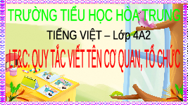 Giáo án điện tử Tiếng Việt 4 Cánh diều: Viết hoa tên cơ quan tổ chức