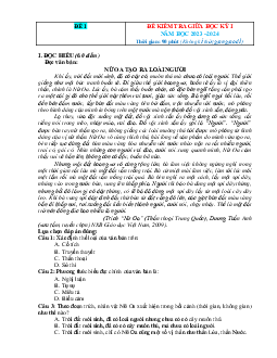 TOP 15 Đề ôn thi Giữa Học Kỳ 1 Ngữ Văn 10 2023-2024 (Có đáp án)