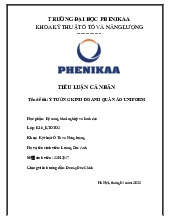 Ý tưởng kinh doanh quần áo Uniform | Bài tiểu luận học phần Kỹ năng Khởi nghiệp và lãnh đạo | Trường Đại học Phenikaa